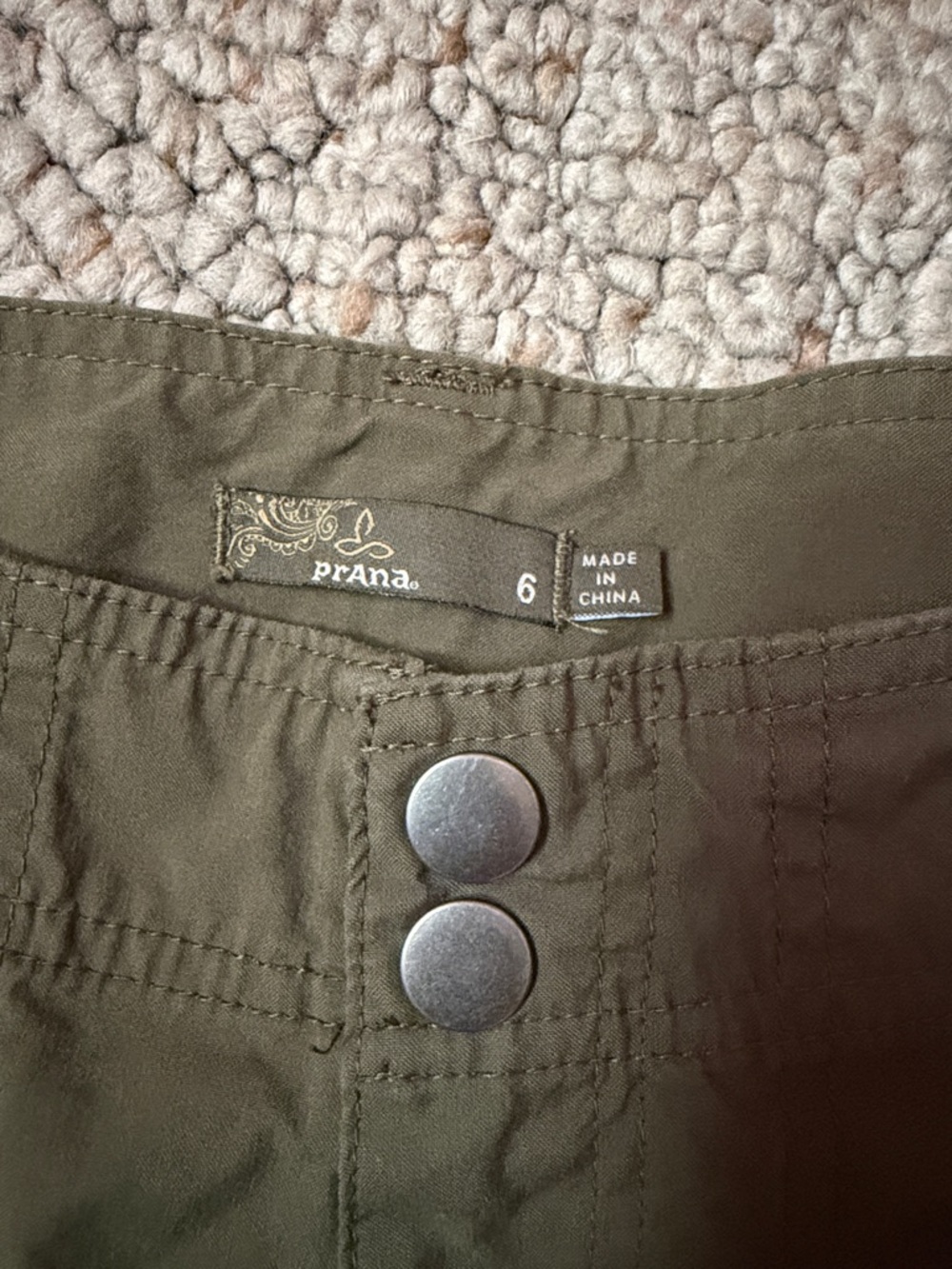 Prana Olive Green Utility Mid-Rise Shorts - Picture 2 of 6